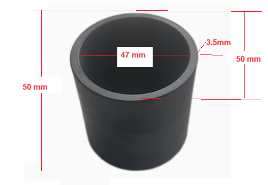 SiC Crucible: 50 OD x 43 ID x 50 H (mm) 67 mL - CSiC50D50H