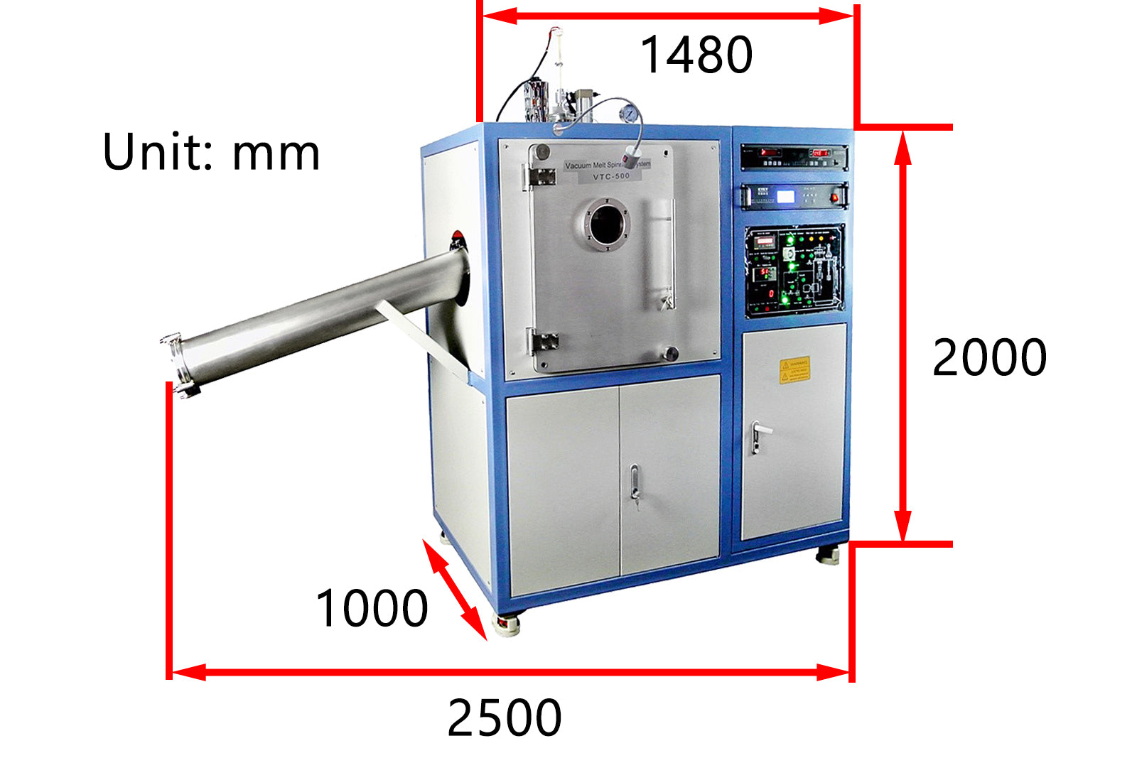 2 in 1 Vacuum Melt Spinning System with Melting-Casting Function - VTC-500