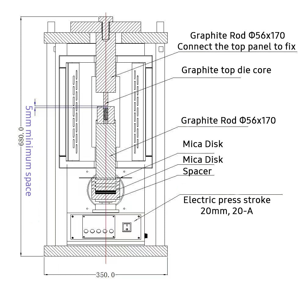 5T Electric Hot Pellet Press up to 1000 ºC - YLJHP7