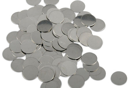 Aluminum Disc (Dia. 16 mm, T: 0.6 mm) as Al-Ion Battery Anode for CR20XX Coin Cell Test, 60 pcs/pack, AIB-AD-1606
