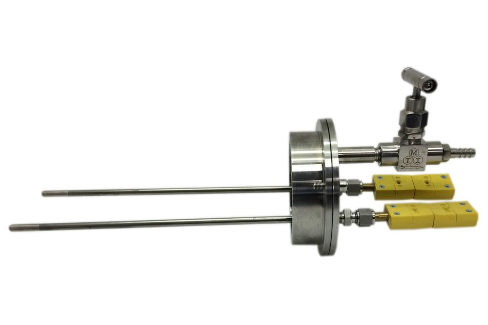 Vacuum Flange With Two Feedthoughs for 80 mm Tube - FL-80-2FT