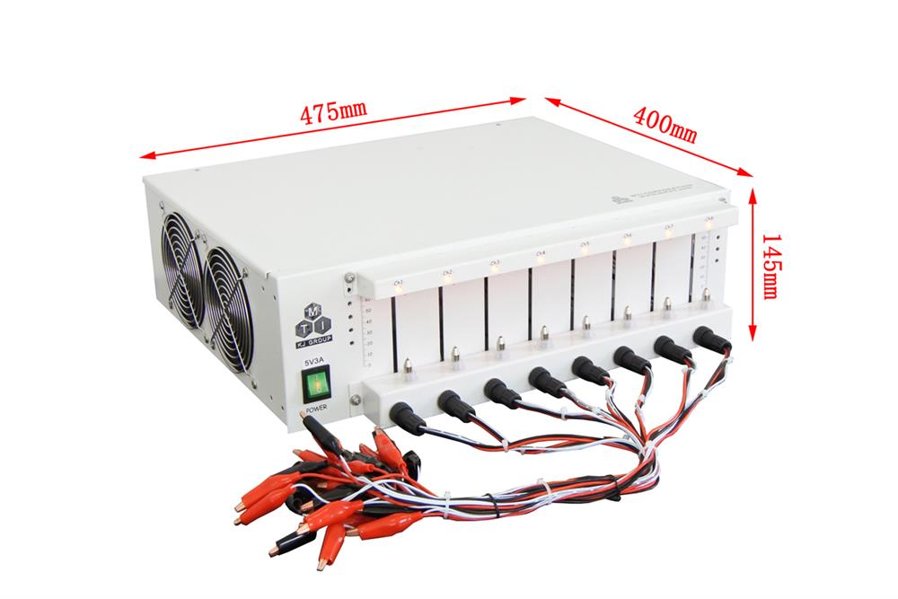 8 Channel Battery Analyzer (6-3000 mA, 5V) w/ Laptop, Temperature Sensor & Software - BST8A3