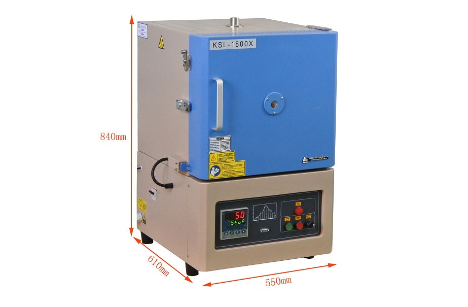 1800°C Bench-Top Muffle Furnace (6x6x6", 3.6L) w/ Observation Window - KSL-1800X-A1-W