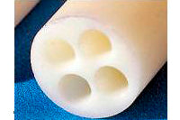 4 Holes Round Four Bore Tube, Alumina 99.8%, 1/4" O.D x 28.5" Length - TA06D631H4