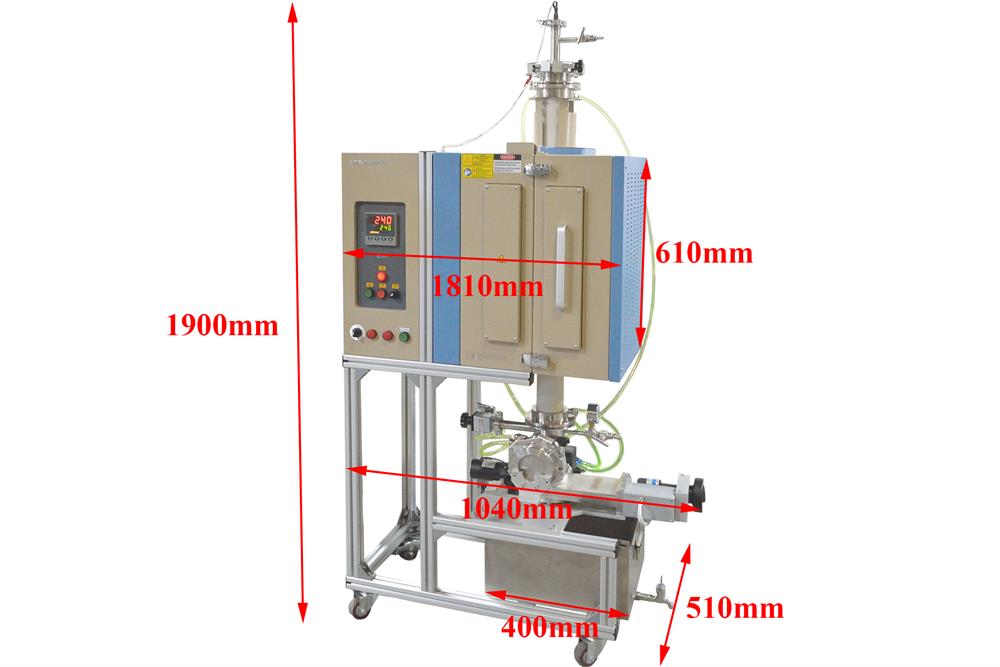 1500C Atmosphere Controlled Quenching Furnace with 80 mm OD Alumina Tube - OTF1500XVTQ