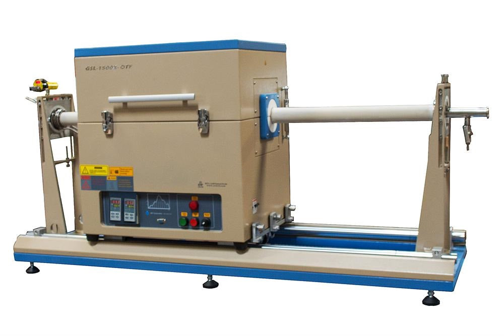 1500°C Max Dual Zone Sliding Tube Furnace (50mm OD) w/ Flanges for Fast Heating/Cooling - OTF-1500X-II-50SL
