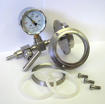 Vacuum Sealing Assembly for Single End 60mm dia.Tube with Vacuum Meter/ Valve - HFL-60