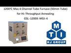 1200C Max 4 Channel Tube Furnace w/ 3"ID Quartz Tube for Hi-Throughput Annealing - GSL1700XMGI4