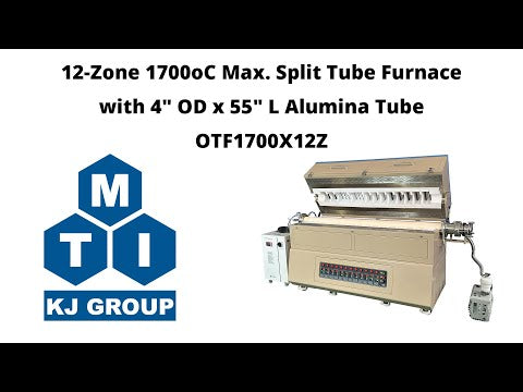 1700°C 12-zone Split Tube Furnace with a Ø100 mm × 1800 mm L Alumina Tube - OTF1700X12Z