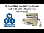 1700°C 12-zone Split Tube Furnace with a Ø100 mm × 1800 mm L Alumina Tube - OTF1700X12Z