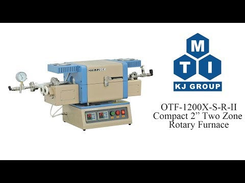 Compact 2" Two Zone Rotary Tube Furnace @1000°C for Powder CVD - OTF1200XIISR2