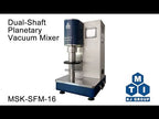 Desk-Top Dual-Shaft Planetary Vacuum Mixer w/ Optional Containers (50-500ml) up to 600 RPM -MSK-SFM-16