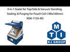 4-in-1 Sealer for Top/Side & Vacuum Standing, Sealing, & Purging for Pouch Cell (180x160mm) - MSK-115A-MS
