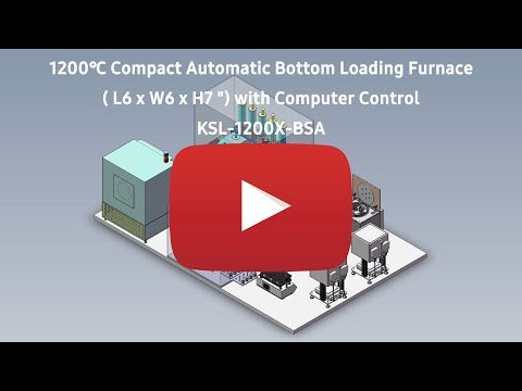 1200℃ Compact Automatic Bottom Loading Furnace ( L6 x W6 x H7 ") with Precision Controller - KSL-1200X-BSA