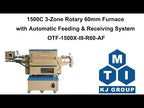 1500C 3-Zone Rotary 60mm Furnace with Automatic Feeding & Receiving System - OTF-1500X-III-R60-AF