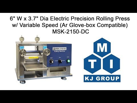 6"W Electric Cold Rolling Press with PTFE Coated Rollers for Sticky Metal (Li, Na) Calendering (Ar Glove-box Compatible) - MSK-2150-P