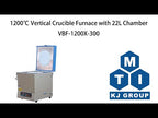 1200 Vertical Crucible Furnace with 22L Heating Chamber ( 12.5"IDx11"H, 22 L) - VBF-1200X-300