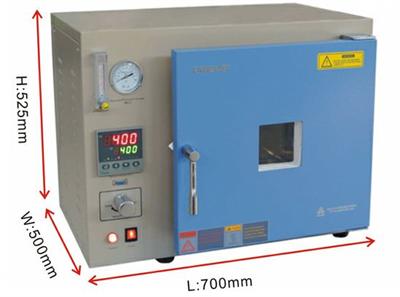 400C Max. 25L Vacuum Oven (12 x 12 x 11") w/ Quartz Window, Flow-meter & Water Chiller - DZF-6020-HT400P