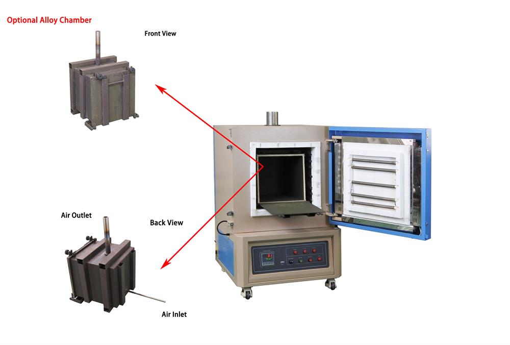 1200°C Max. 5-side Heating Muffle Furnace (20x20x20", 125L) w/ Optional Alloy Chamber - KSL-1200X-MAX