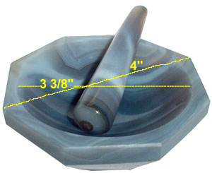 4" High Quality Natural Agate Mortar and Pestle - OPMTA4