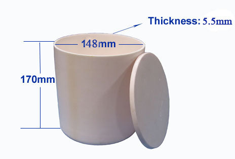 Alumina (Al2O3) Cylindrical Crucible from 0.1 mL to 3000mL optional