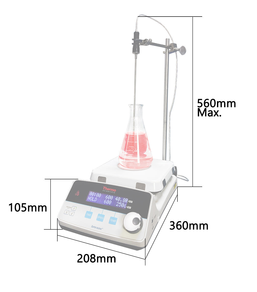 NRTL certified Stirring Hot Plate w/ External Temp. Probe, 7.25 x 7.25" Ceramic Plate Max. 450C - SP-19-LD