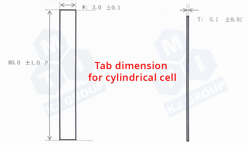 3mm Width Aluminum Tab for Welding on 18650 Cylindrical Cell Electrode Strip, 50pcs/bag - LIB-ATS3