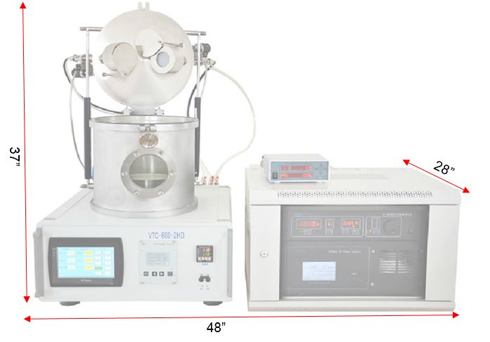 Dual-Head 2 Magnetron Plasma Sputtering Coater in Glovebox - VTC-600-2HD-GB-LD